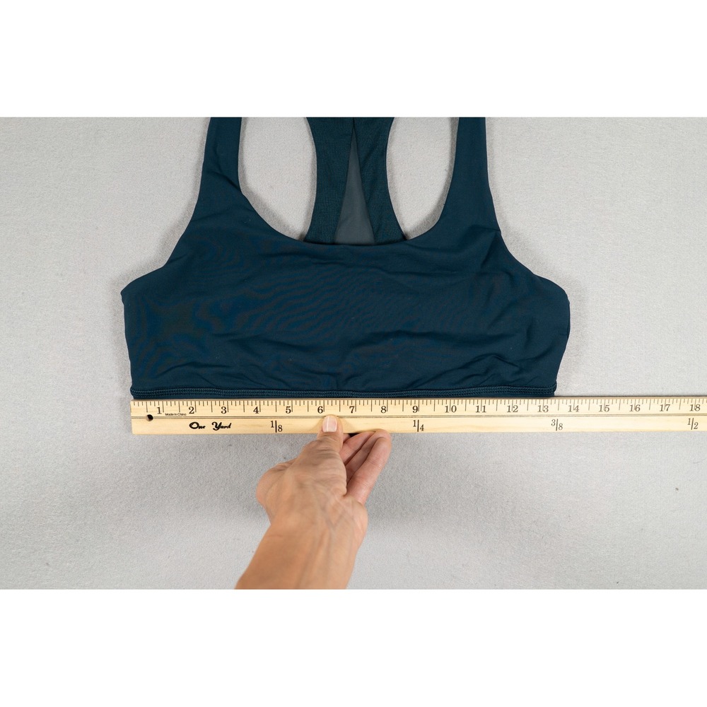 Lululemon Invigorate Sports Bra Teal Green‎ Racerback Mesh Back Medium Support image 4